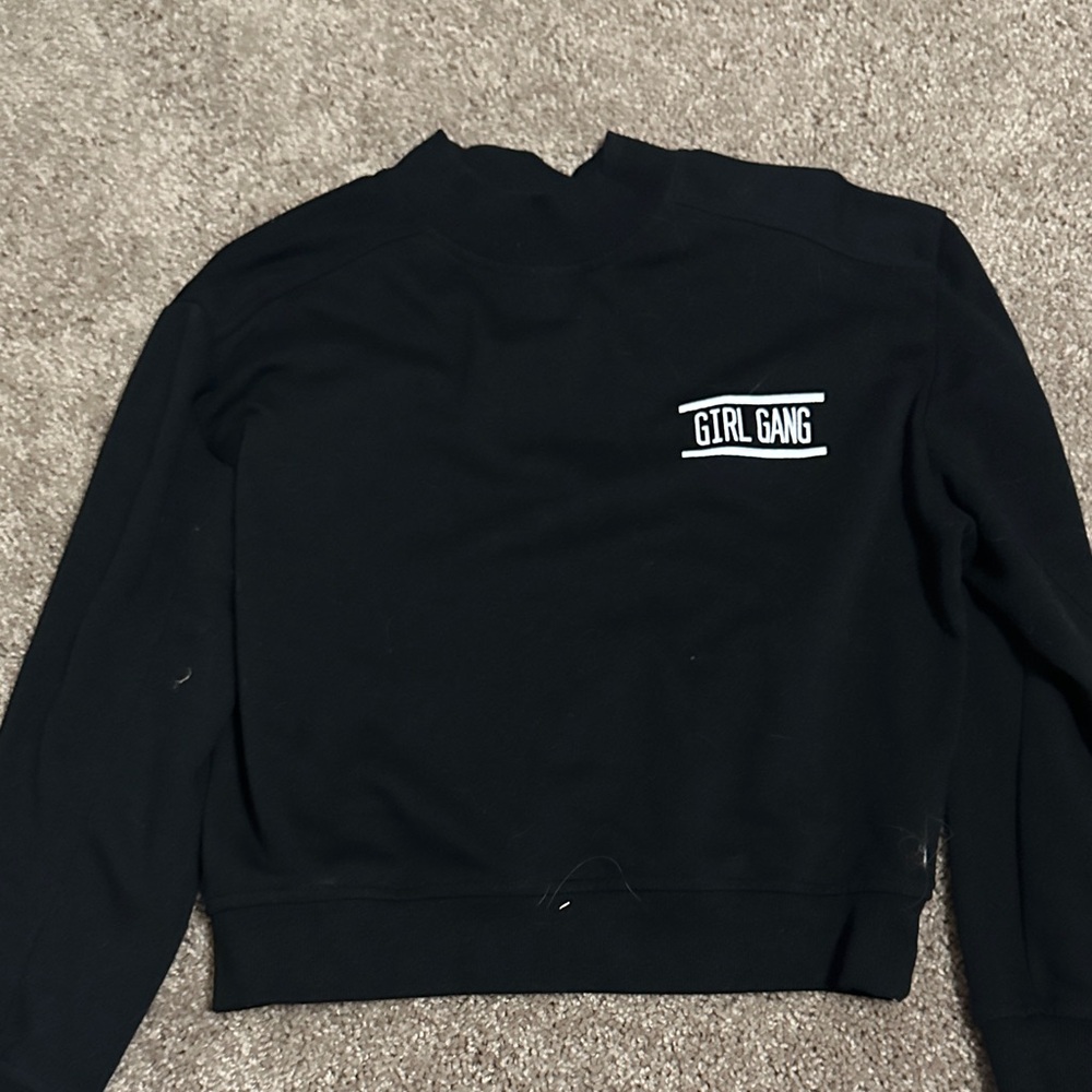 Cotton On Black Crewneck with 'Girl Gang' Print